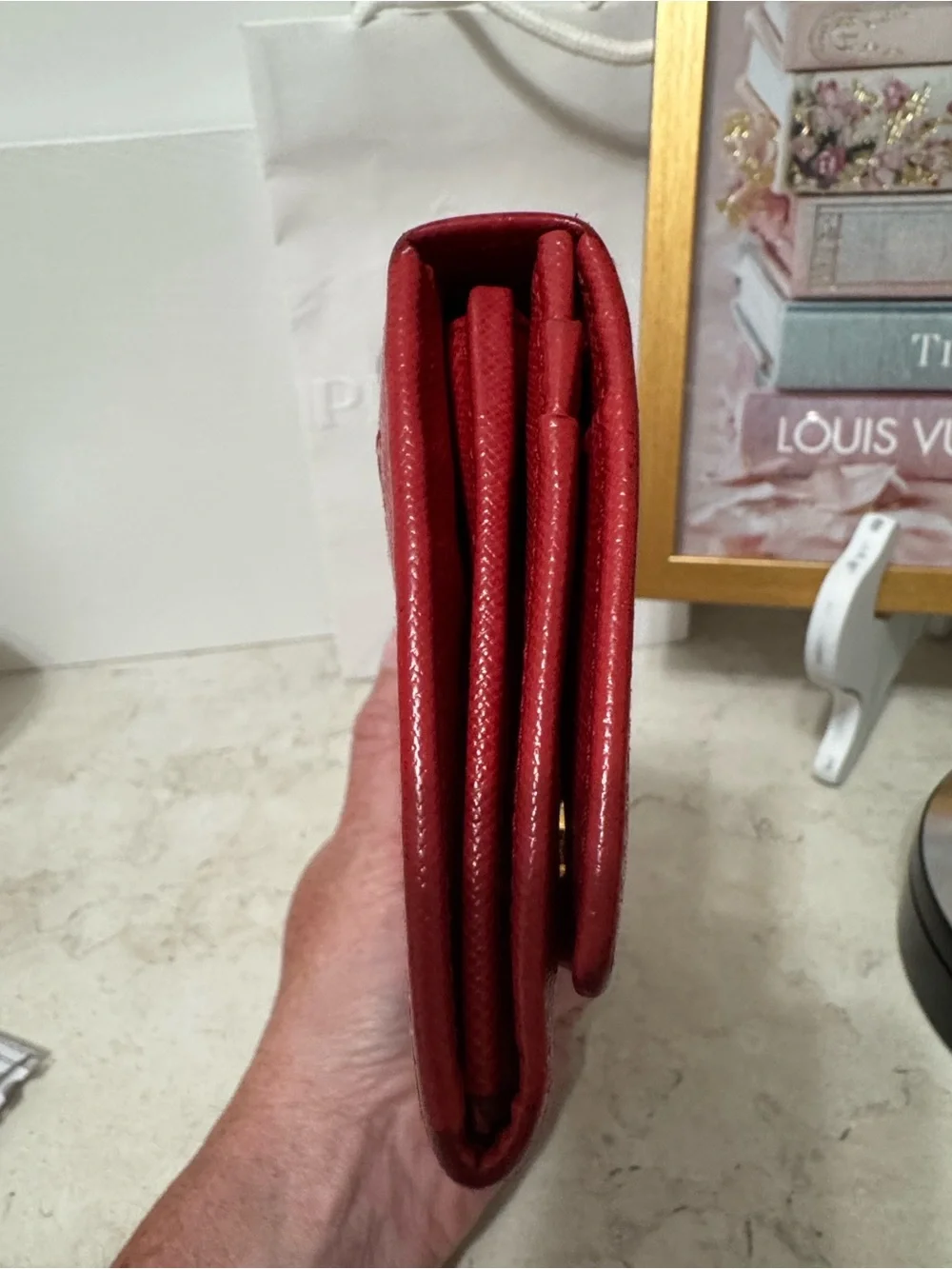 Prada Red Saffiano Leather Long Wallet with COA - Picture 3 of 8